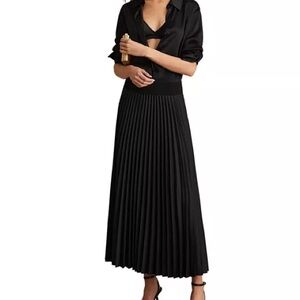 Escada Black A-Line Pleated Skirt